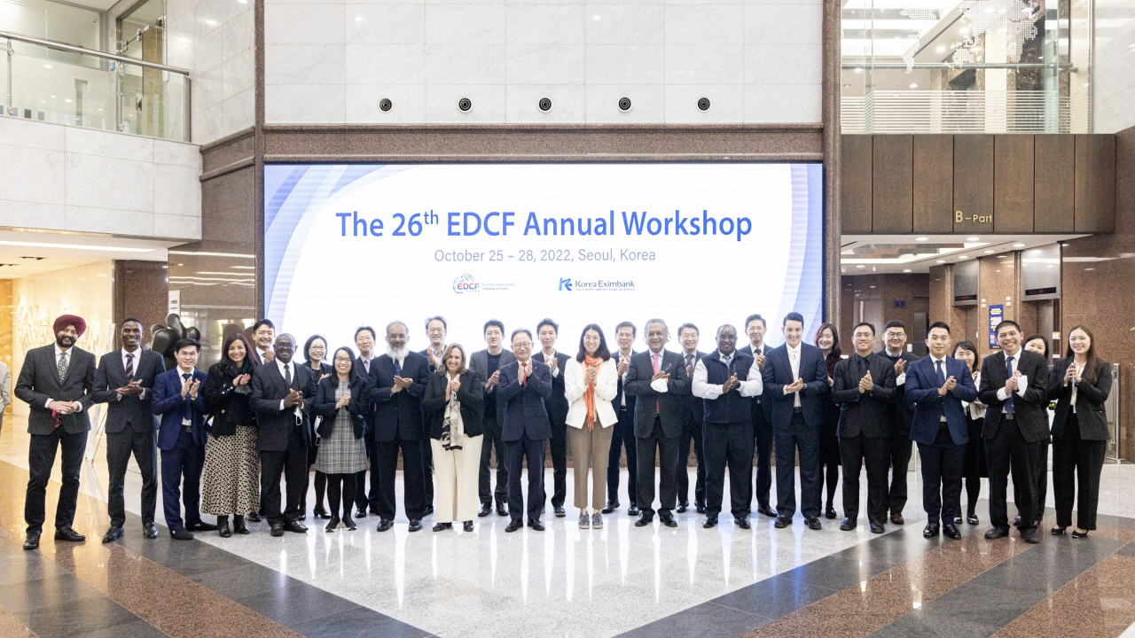 Participants of the 26th EDCF Annual Workshop pose for a photo. (Exim Bank)