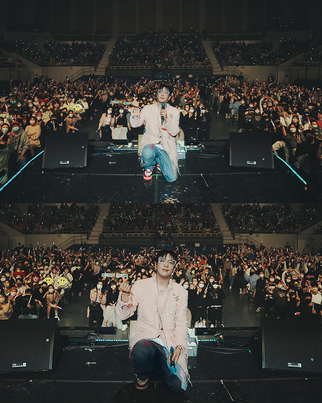 MC Mong poses with fans at his solo concert in Seoul on Sunday. (Million Market)