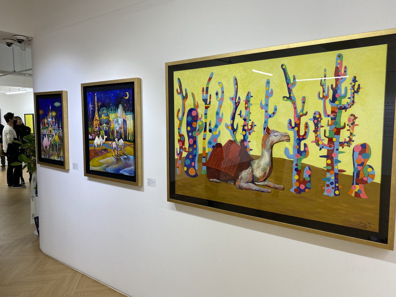 Painter Yun Song-a's camel-themed works are displayed at exhibition 