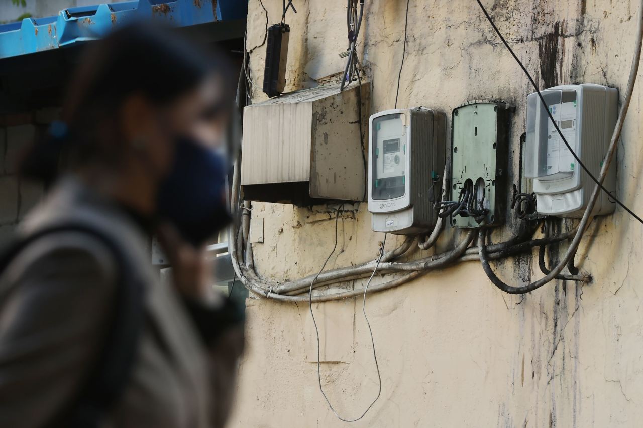 Electric meters are seen at a residential district in Seoul on Wednesday. (Yonhap)