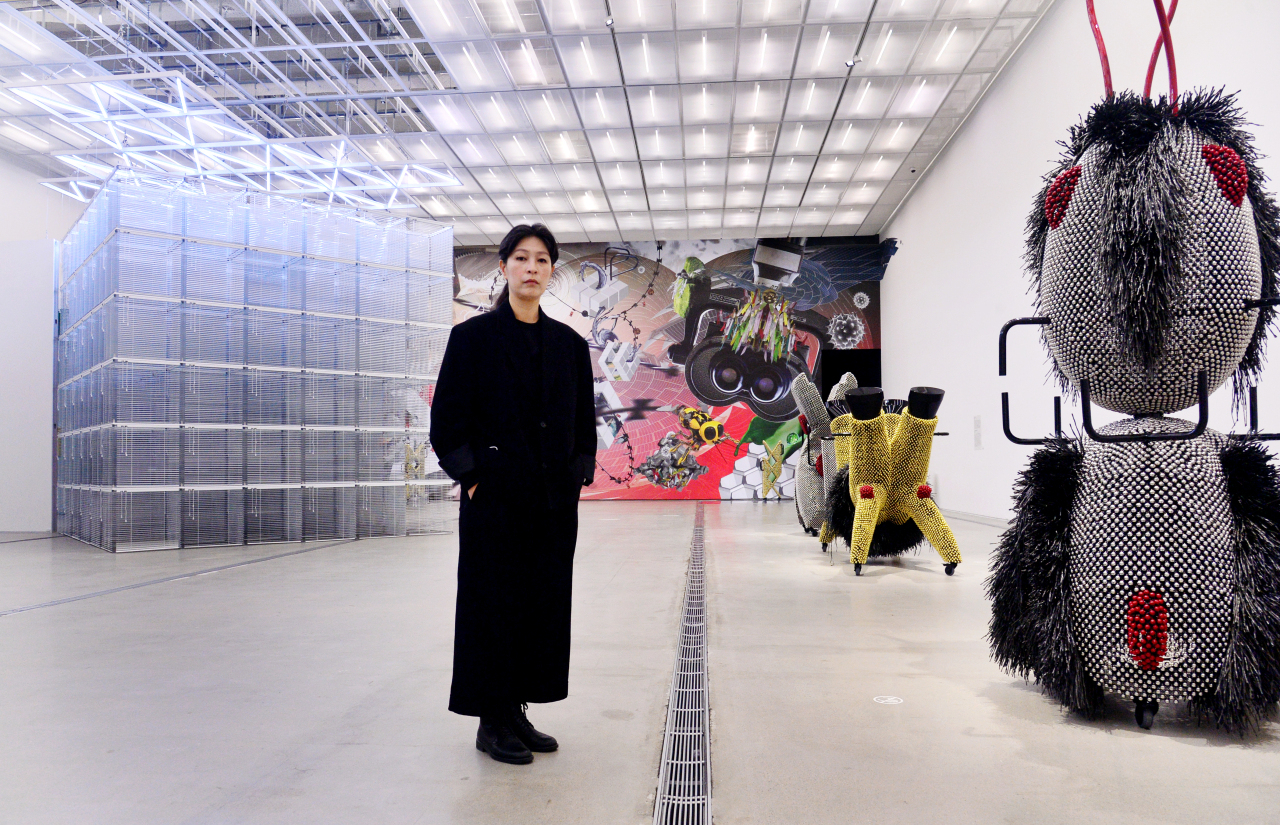 Yang Hae-gue poses at her solo exhibition in Seoul in October 2020. (Park Hyun-koo/The Korea Herald)