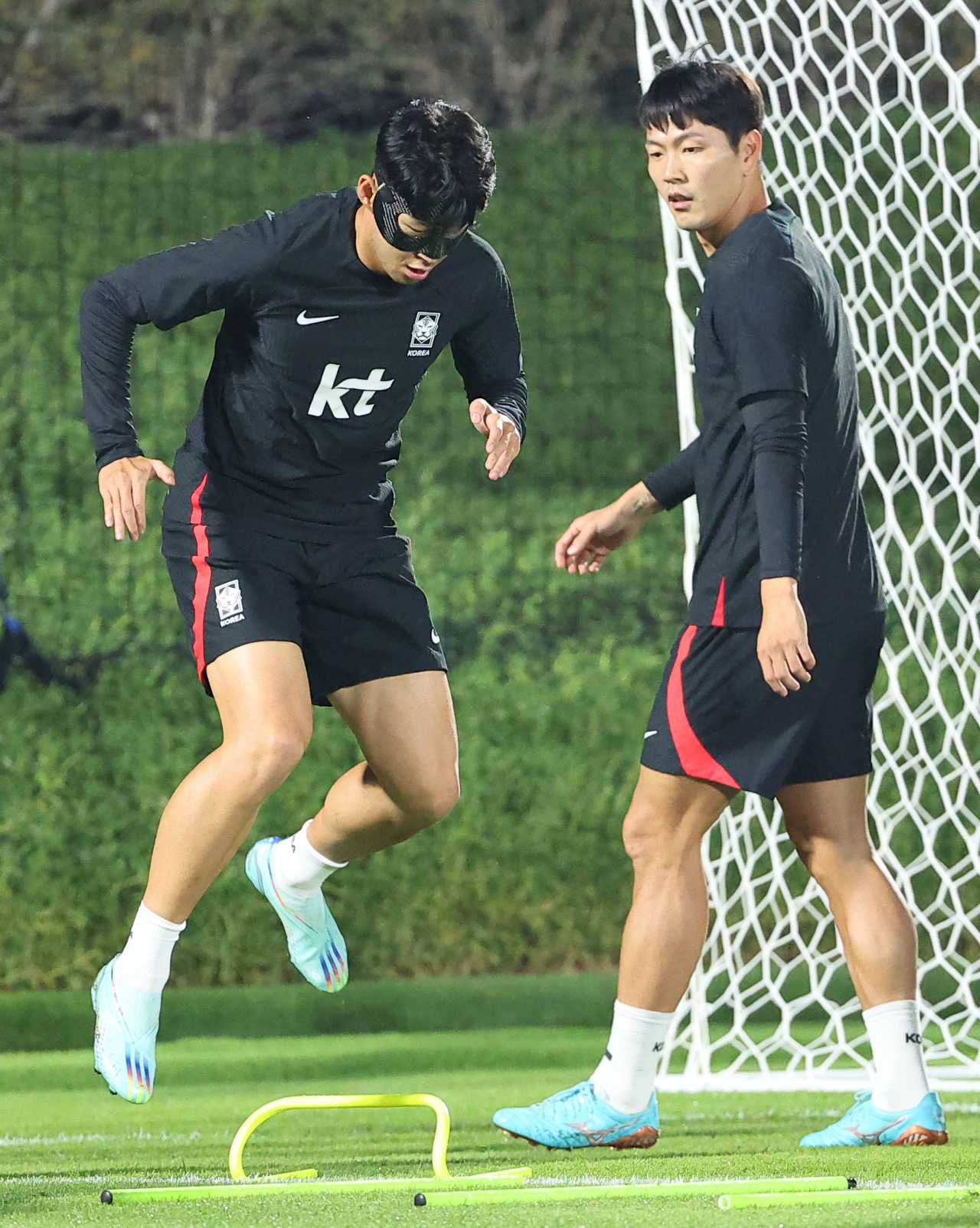 on Heung-min of South Korea trains for the FIFA World Cup at Al Egla Training Site in Doha, last Saturday.