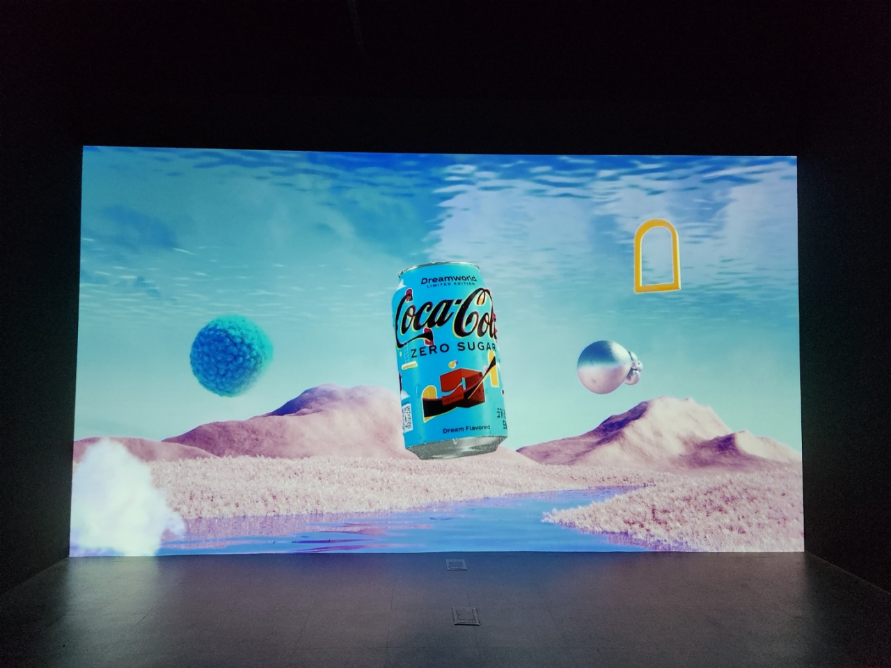Inside Coca-Cola's Dreamworld pop-up exhibition, in collaboration with local media art company d'strict, at the Wisepark Hongdae in Seoul. (Choi Jae-hee / The Korea Herald)