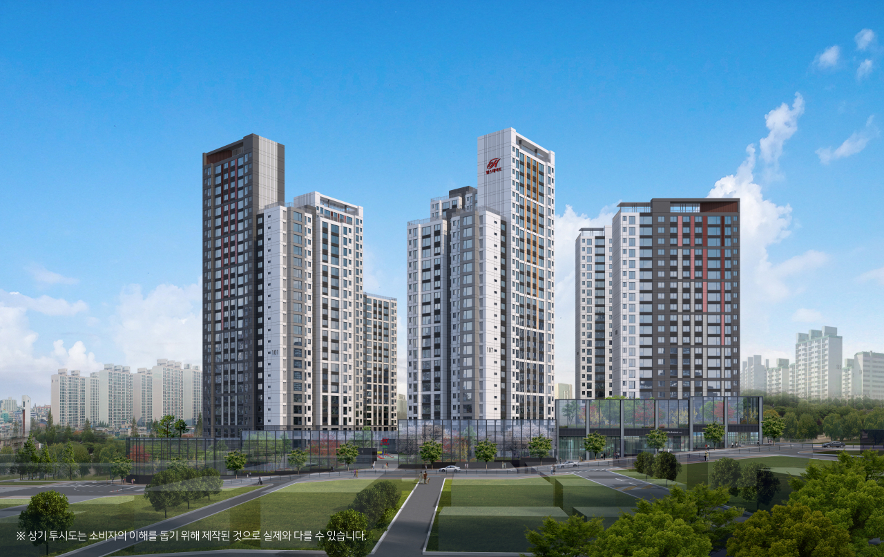 A concept image of Hyundai E&C's newly built apartment complex 