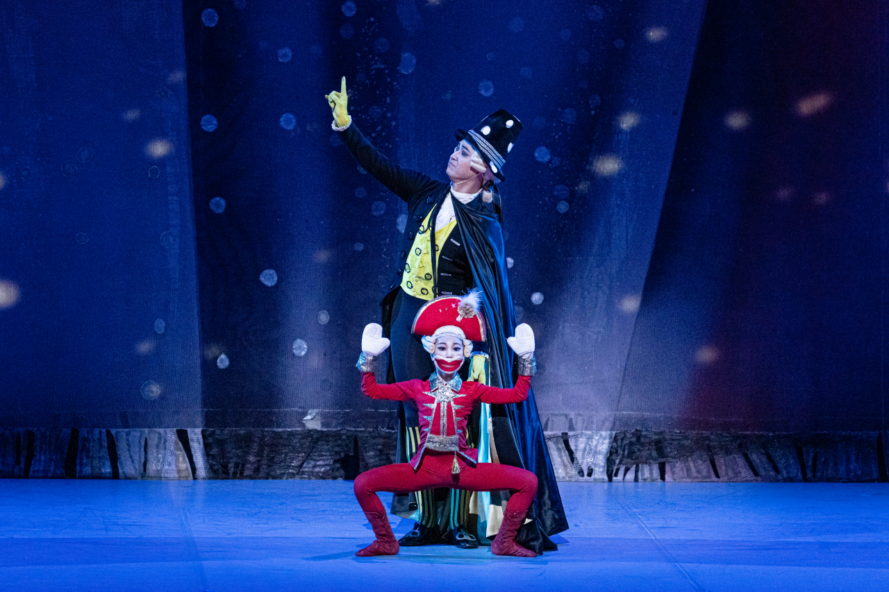 A child dancer plays Nutcracker in the Korean National Ballet’s production of “The Nutcracker.” (KNB)