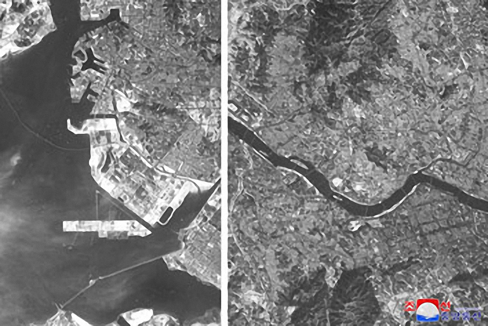 These photos from Monday, show Seoul (right) and its adjacent city of Incheon that the country claimed were taken from a 
