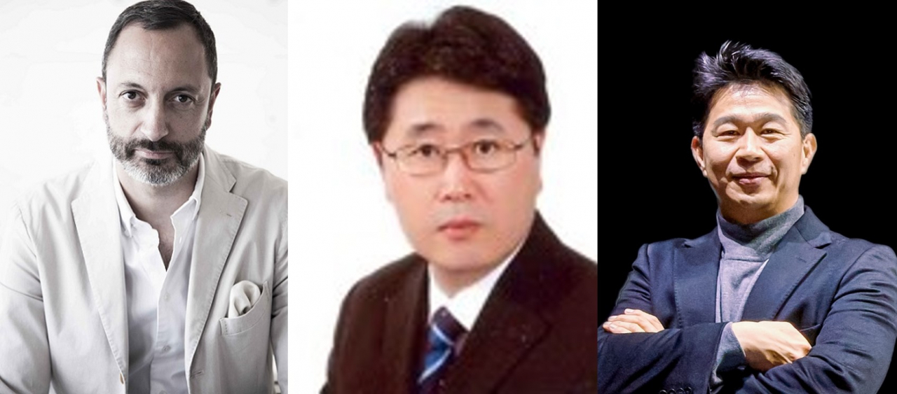 Hyundai Motor Group’s newly promoted executive vice presidents (from left): Karim Habib, head of Kia’s design center, Lee Young-tack, head of Hyundai Motor’s Asia-Pacific region and Song Min-kyu, Genesis’ chief operating officer (Hyundai Motor Group)