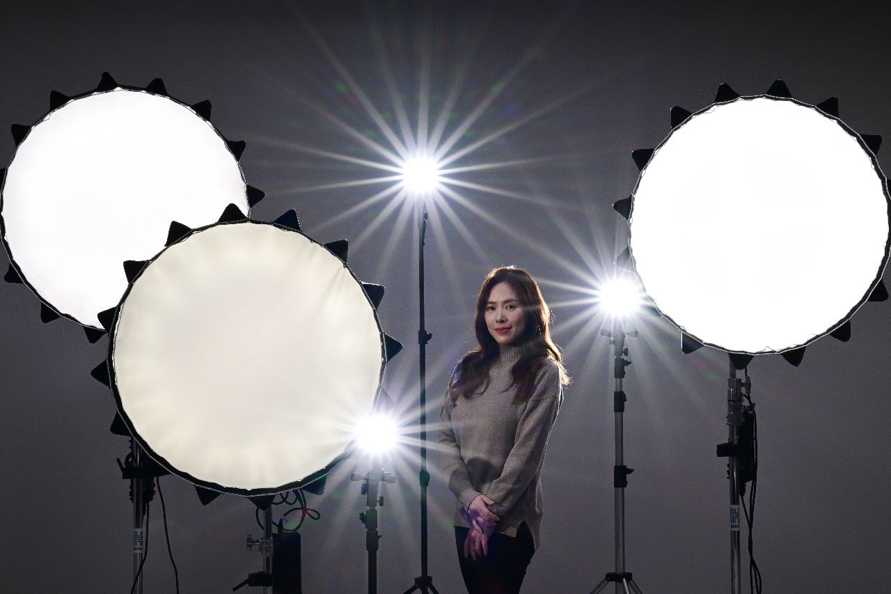 Philippines-based Korean businesswoman and former TV host Grace Lee poses for photos during an interview with The Korea Herald on Wednesday. (Park Hae-mook/The Korea Herald)