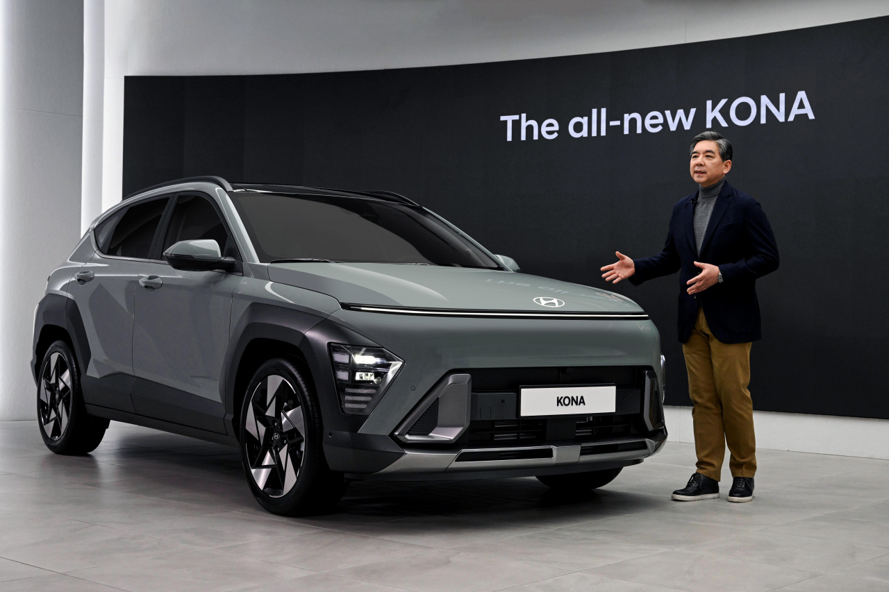 Chang Jae-hoon, president and CEO of Hyundai Motor, introduces the all-new Kona in an online media event on Tuesday. (Hyundai Motor Group)