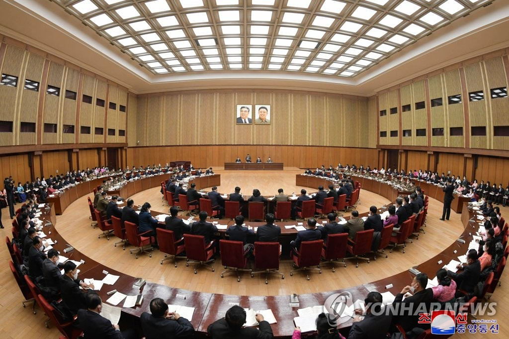 North Korea convenes the 8th session of the 14th Supreme People's Assembly in Pyongyang, in this photo released by the North's official Korean Central News Agency (KCNA) on Thursday. (Yonhap)