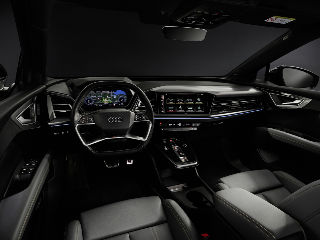 A view from the driver's seat in the Audi Q4 e-tron. (Audi Korea)