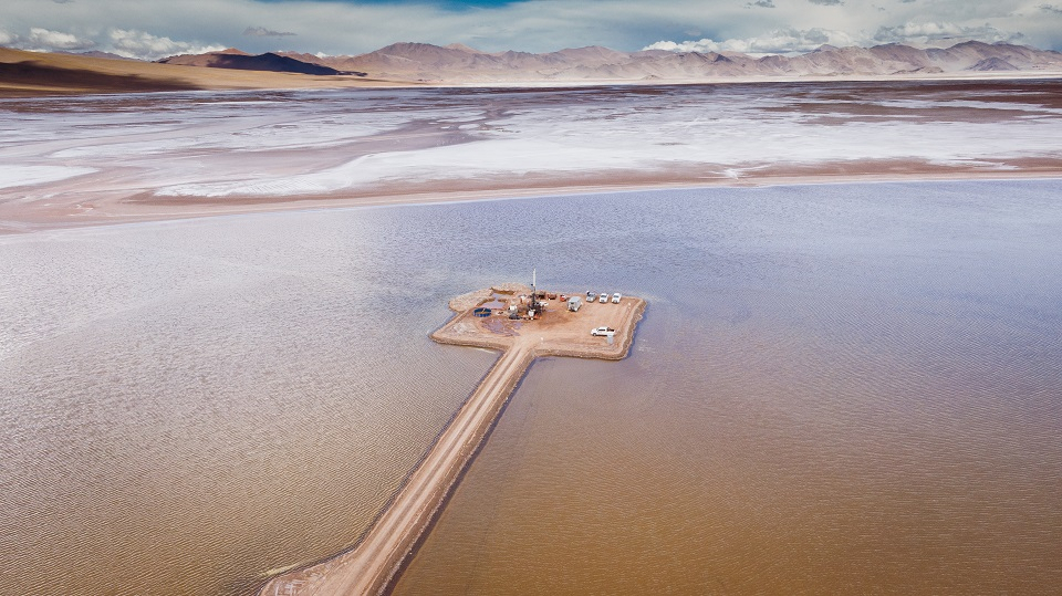 A Posco lithium extraction facility is under construction at the Hombre Muerto salt lake in Argentina. (Posco)