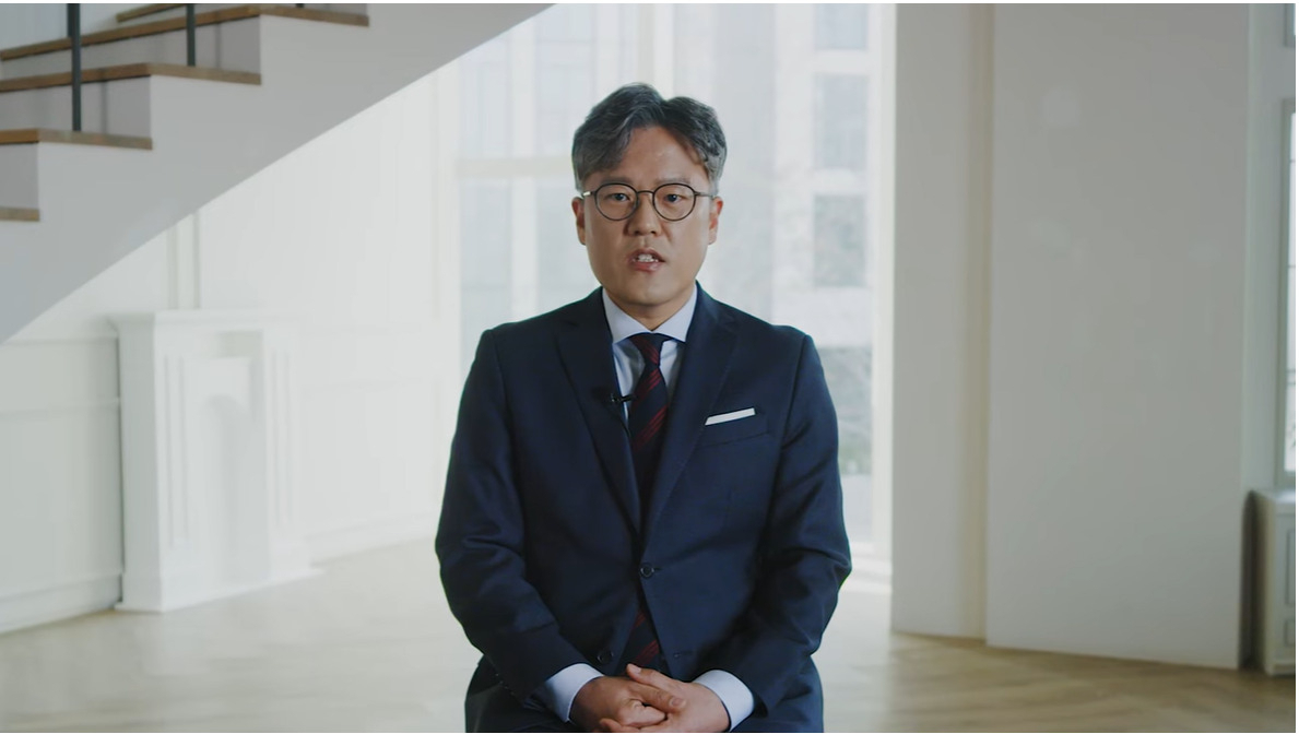 SM Entertainment Chief Financial Officer Jang Cheol-hyuk speaks in a video titled 