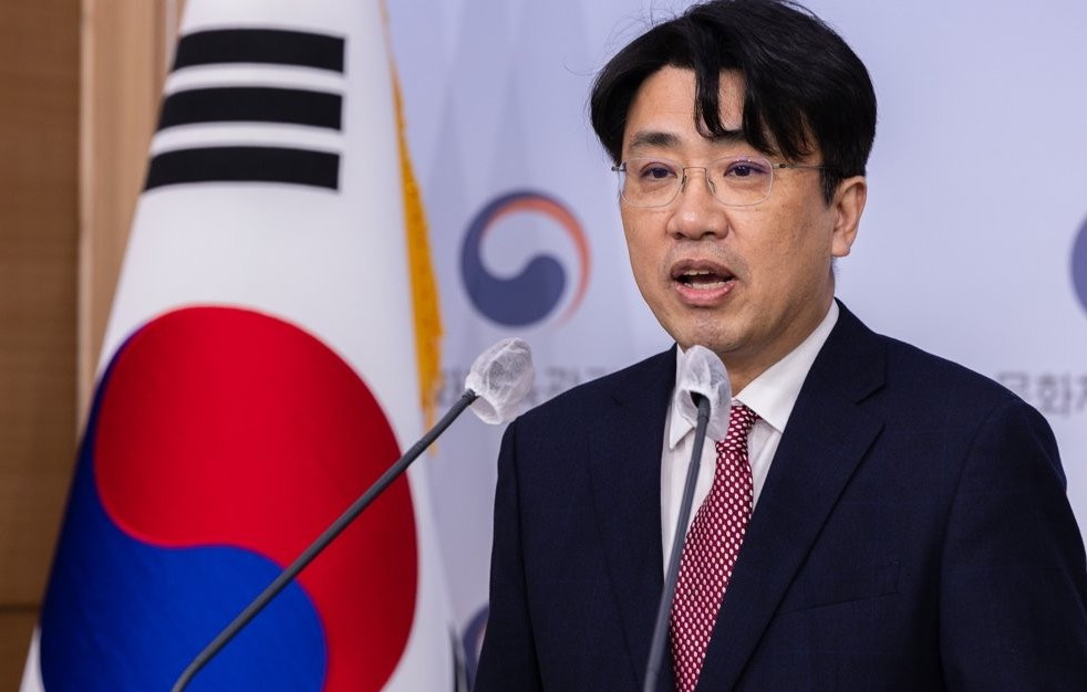 Kim Jae-hyun, director general of the Content Policy Bureau of the Ministry of Culture, Sports and Tourism speaks during a press conference on Thursday. (Yonhap)