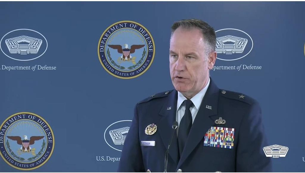 US Department of Defense Press Secretary Brig. Gen. Pat Ryder is seen answering a question during a daily press briefing at the Pentagon in Washington on Thursday (Pentagon)