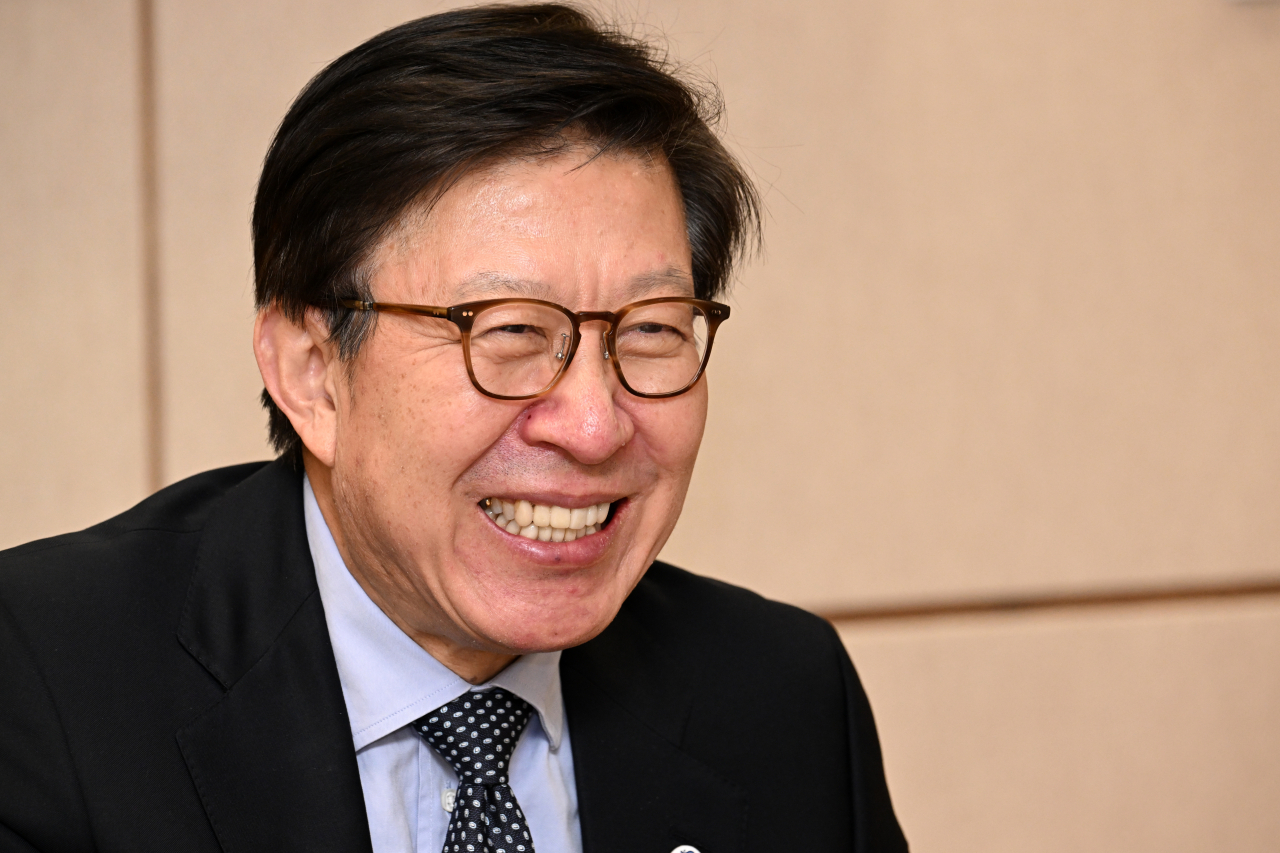 Busan Mayor Park Heong-joon speaks in an interview with The Korea Herald. (Park Hae-mook/The Korea Herald)