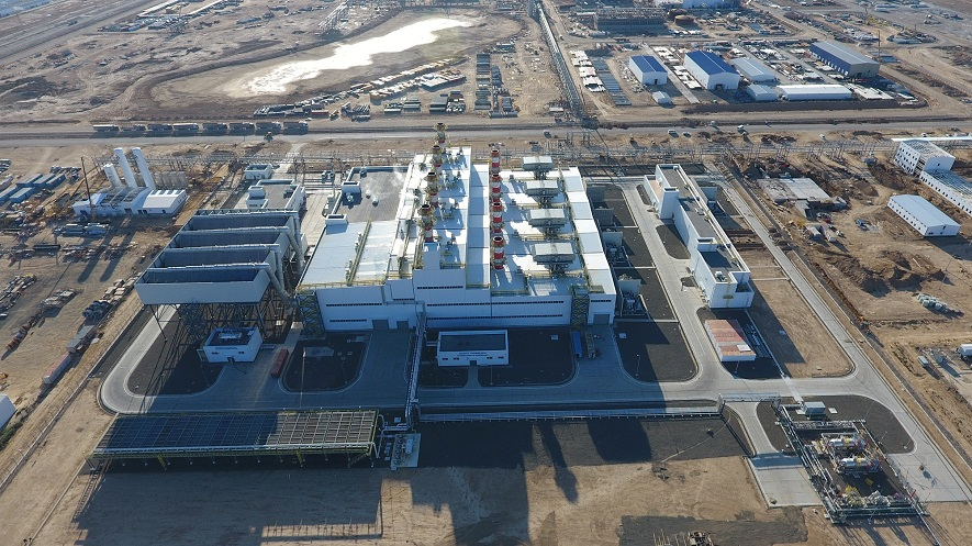 This file photo, provided by Doosan Enerbility Co., shows a combine cycle power plant the South Korean company built in Karataban, Kazakhstan, in 2020 (Doosan Co.)