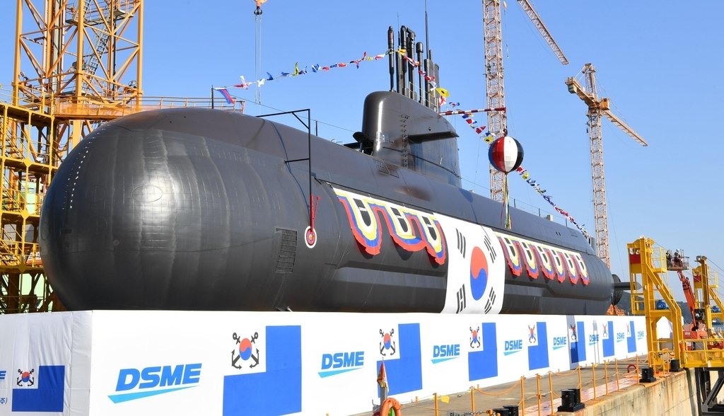 This photo from Nov. 10, 2020, shows South Korea's new 3,000-ton indigenous submarine, Ahn Mu, featuring advanced combat and sonar systems. (Republic of Korea Navy)