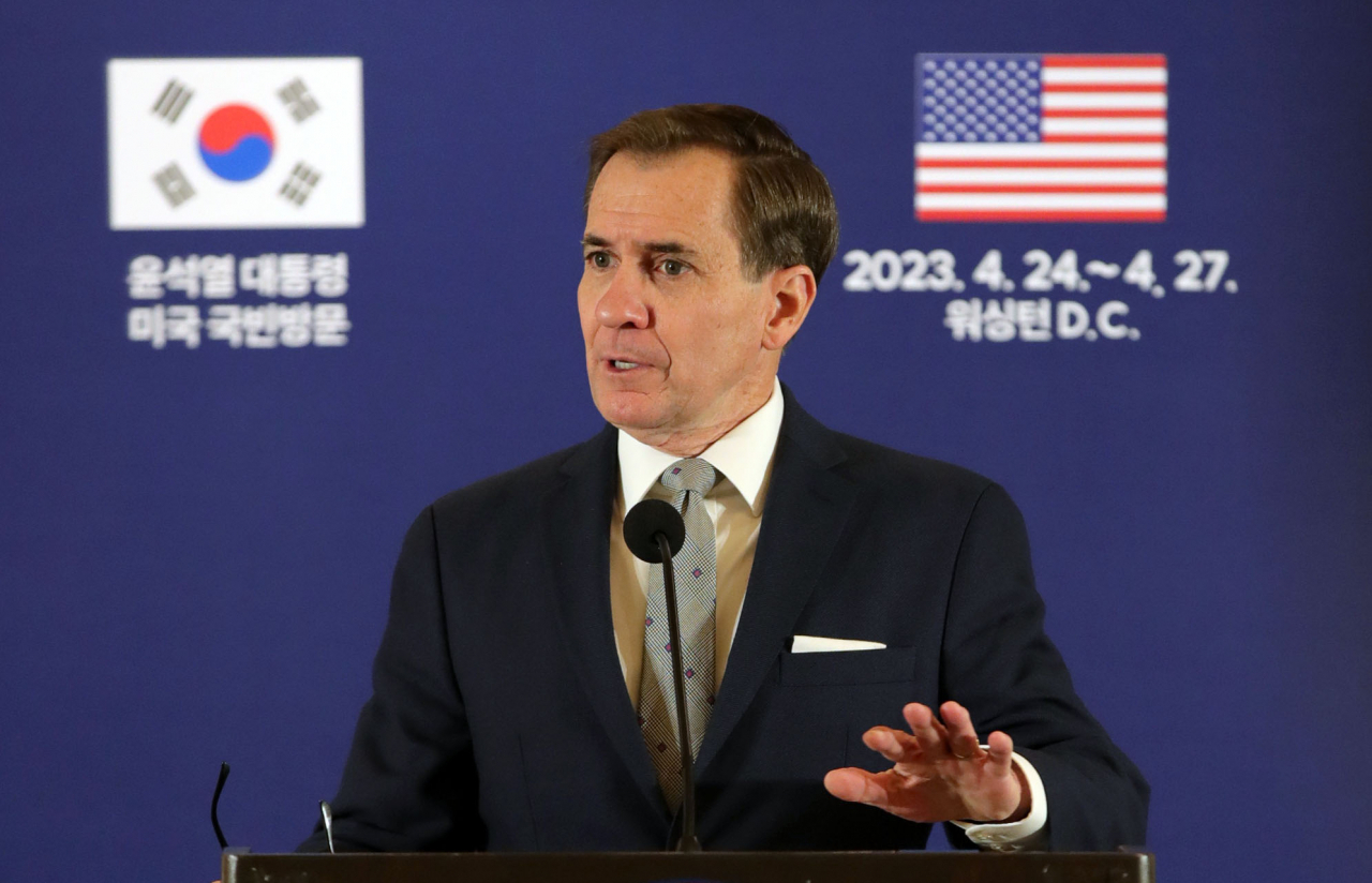 John Kirby, National Security Council coordinator for strategic communications (Yonhap)