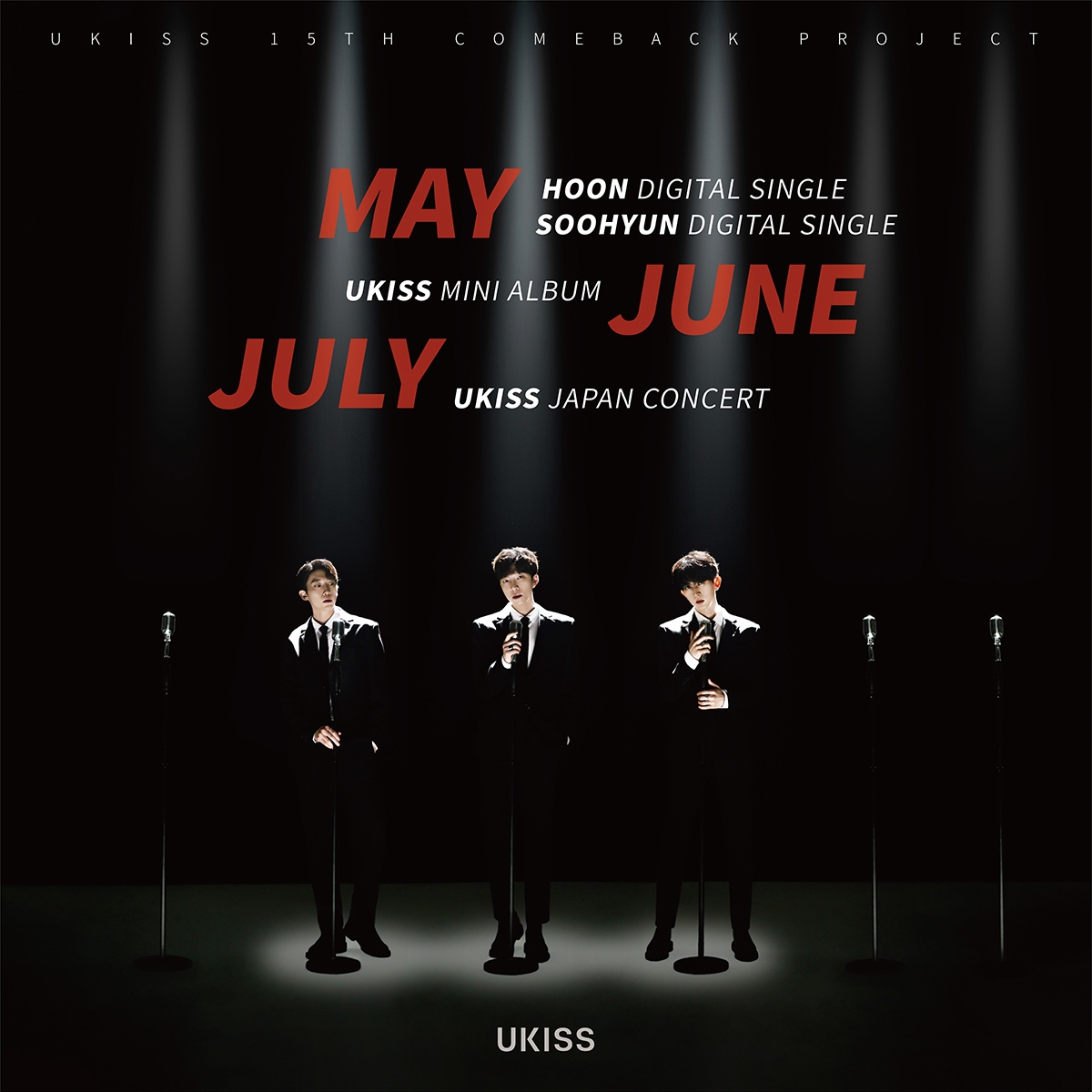 Ukiss' comeback poster shows the group will drop a new album in June and hold concerts in Japan in July. (Tango Music)