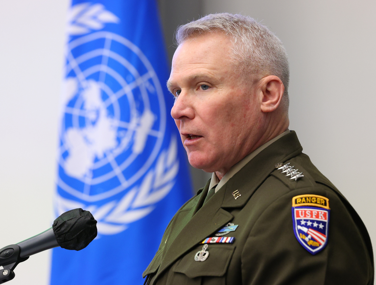 UN Command Commander Gen. Paul LaCamera speaks during a ceremony celebrating the founding of the Korea-UNC Friendship Association in Seoul on Tuesday. (Yonhap)