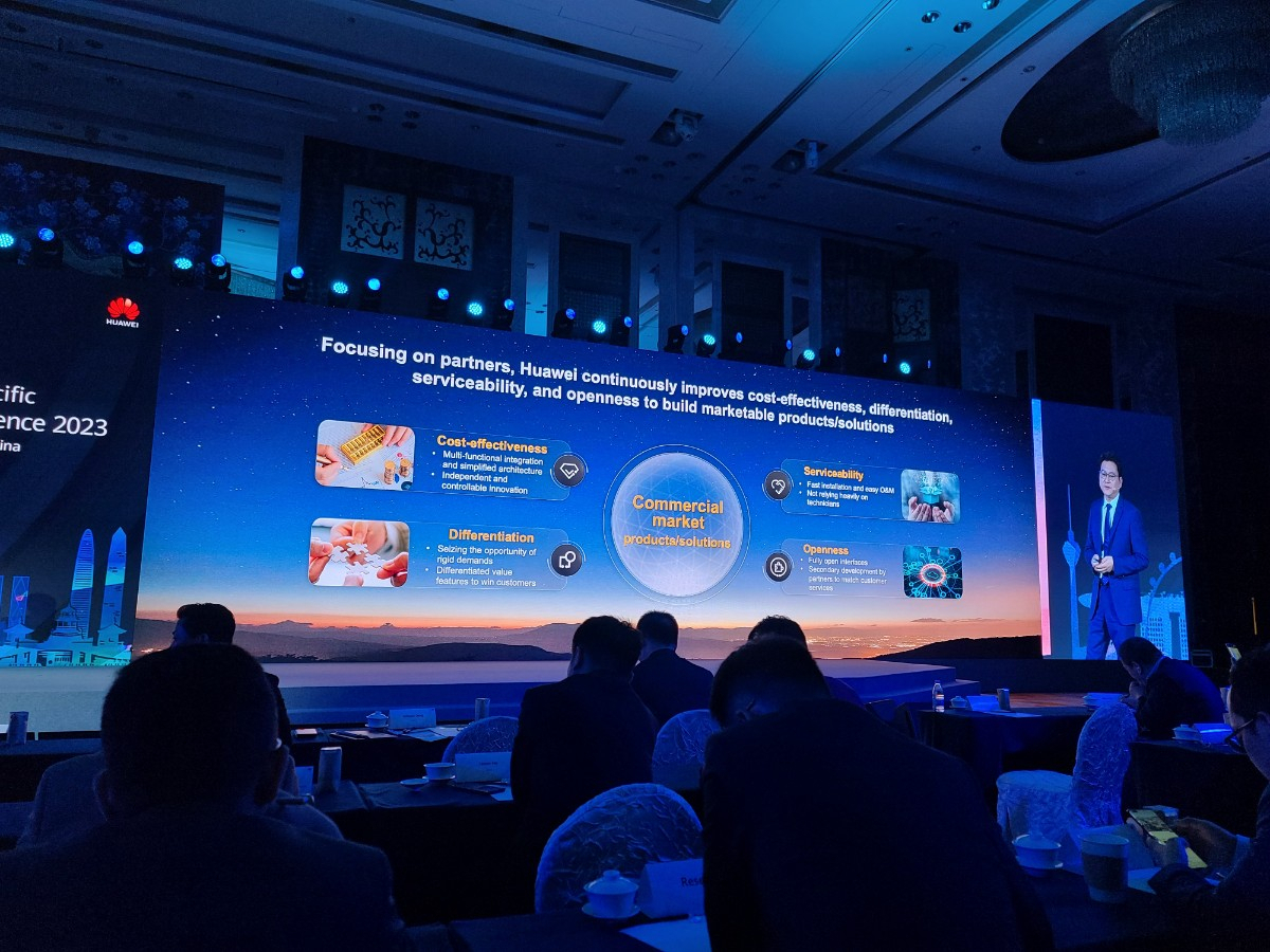 Bob Chen, vice president of Huawei's Enterprise Business Group, speaks during the Huawei Asia Pacific Partners Conference 2023 held at Shangri-La Hotel in Shenzhen, China, Wednesday. (Jie Ye-eun/The Korea Herald)