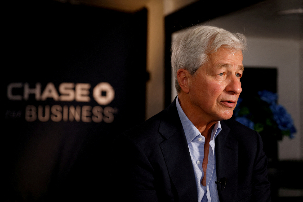 JPMorgan Chase CEO and Chairman Jamie Dimon speaks during an interview with Reuters in Miami on February 8. (Reuters)