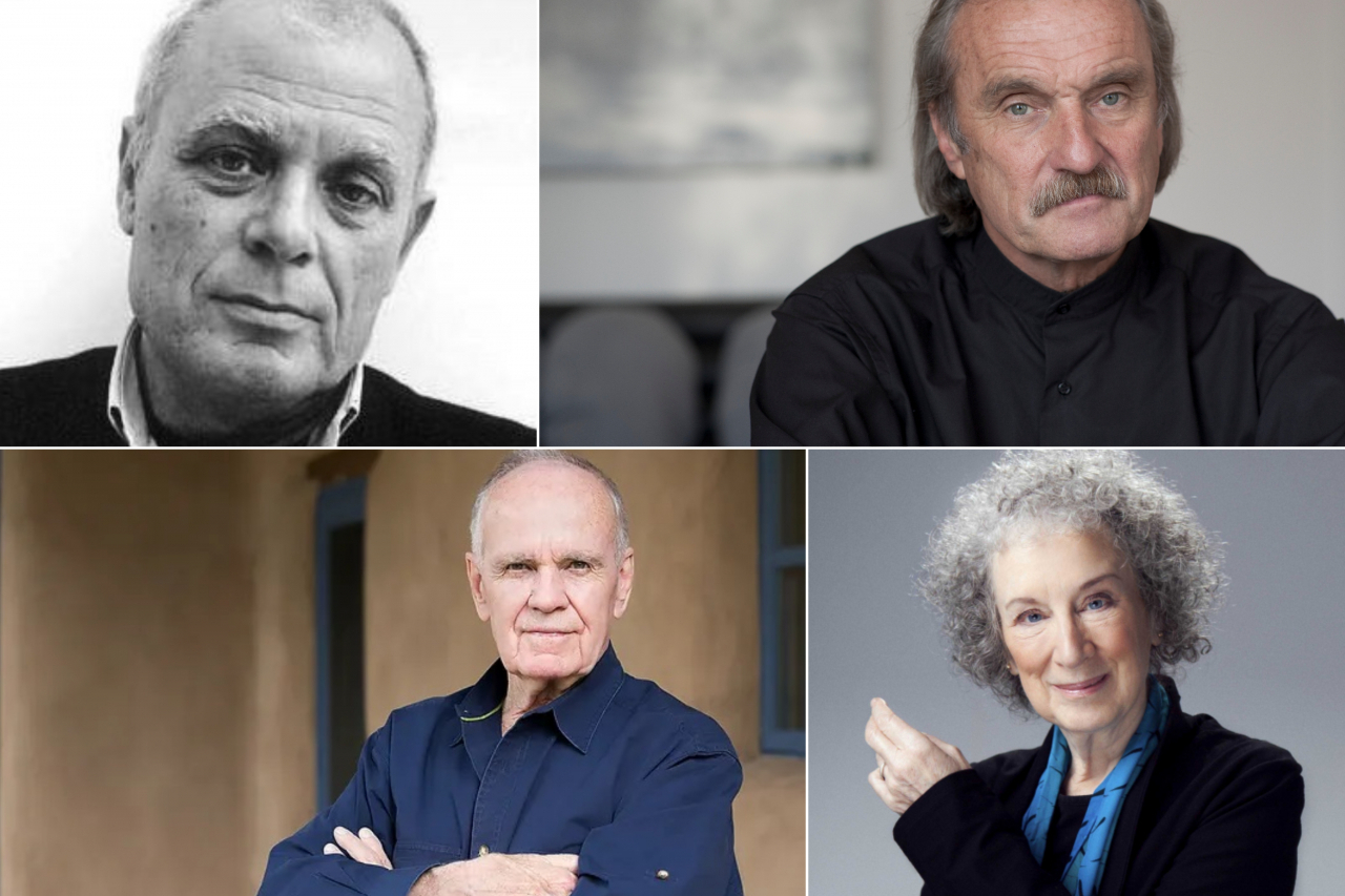 (Clockwise from top) Antonio Lobo Antunes, Christoph Ransmayr, Cormac McCarthy and Margaret Atwood have been nominated for the 12th Pak Kyongni Prize. (Courtesy of Grove Atlantic, Magdalena Weyrer, Beowulf Sheehan and British Council)