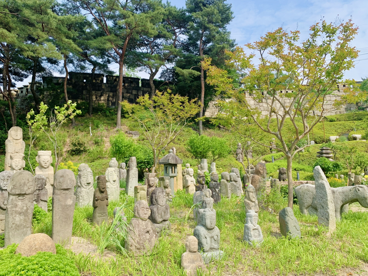 Stone figures of varying sizes at Mok In Museum Mok Seok Won (No Kyung-min/The Korea Herald)