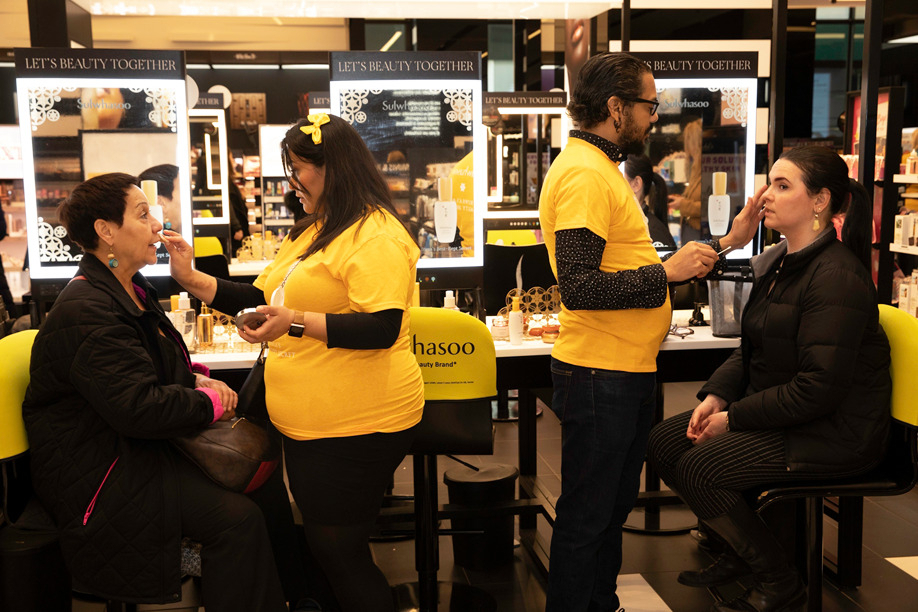 Customers get Sulwhasoo products applied at a Sephora store in New York. (Amorepacific)