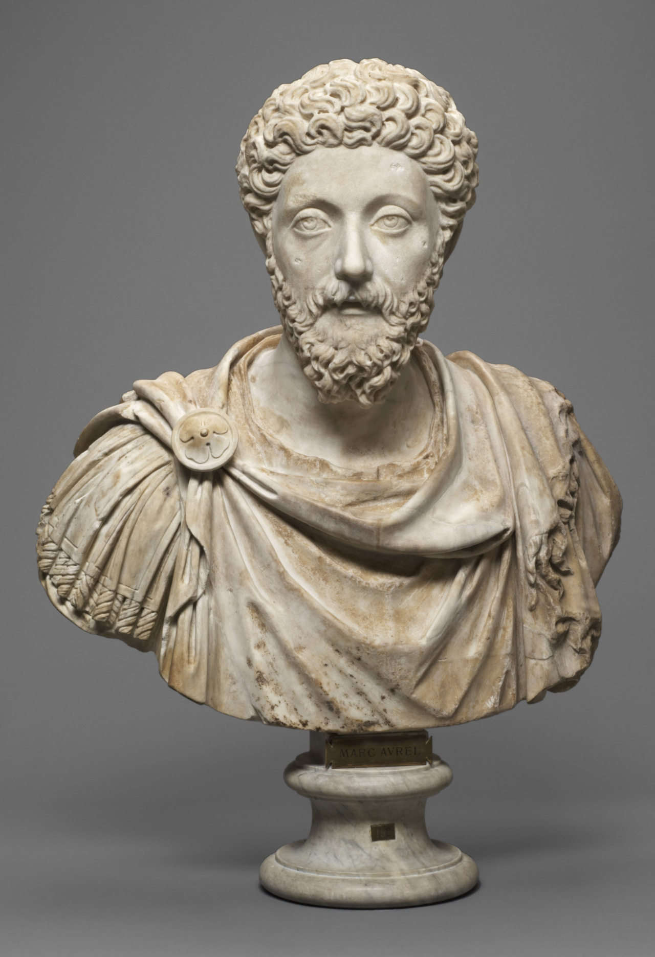 Portrait of Emperor Marcus Aurelius from the Roman era (NMK)
