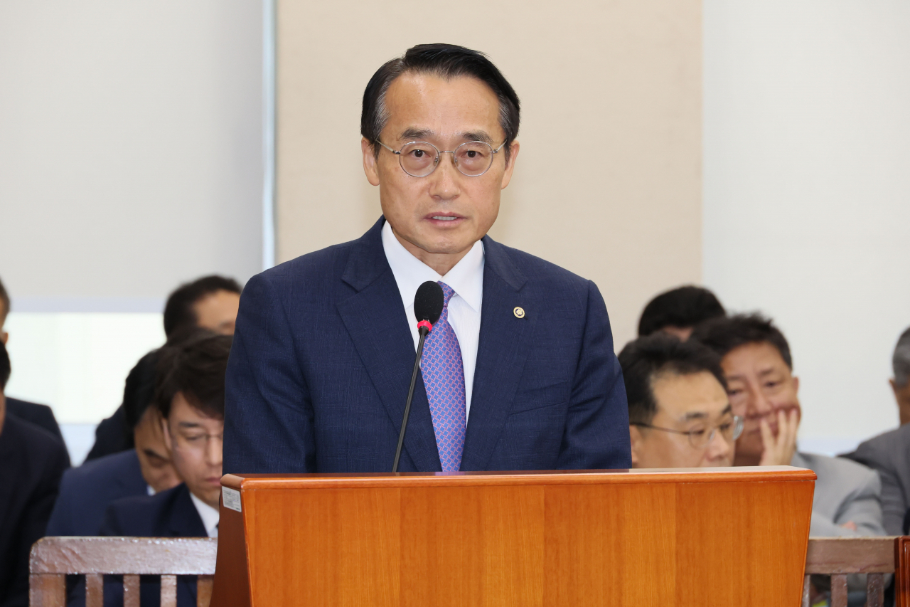 Heo Chul-hoon, deputy secretary general of the National Election Commission speaks during a session of the Public Administration and Security Committee at the National Assembly in Seoul on June 22, 2023. (Yonhap)