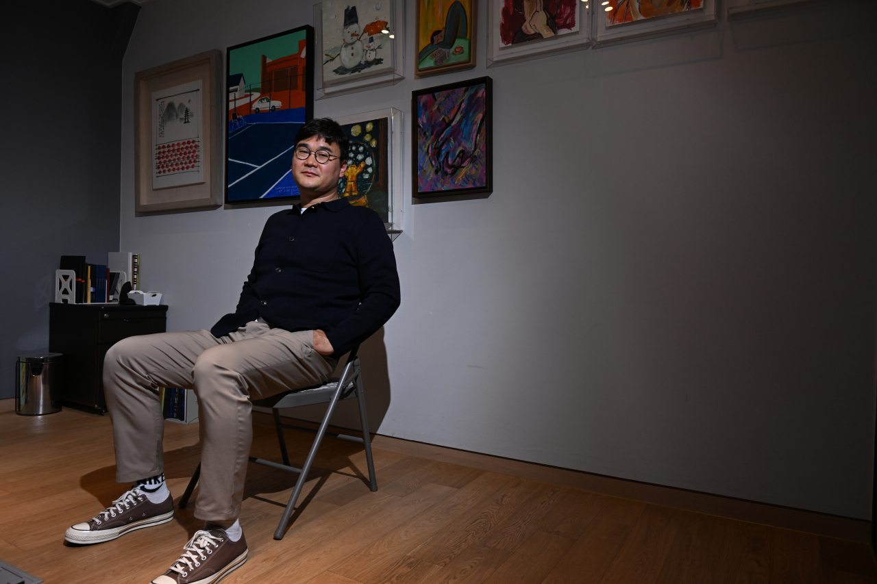 Han Seung-won, founder and CEO of HJ Culture, poses for a photo during an interview with The Korea Herald at HJ Culture's office in Seoul on May 26. (Im Se-jun/The Korea)