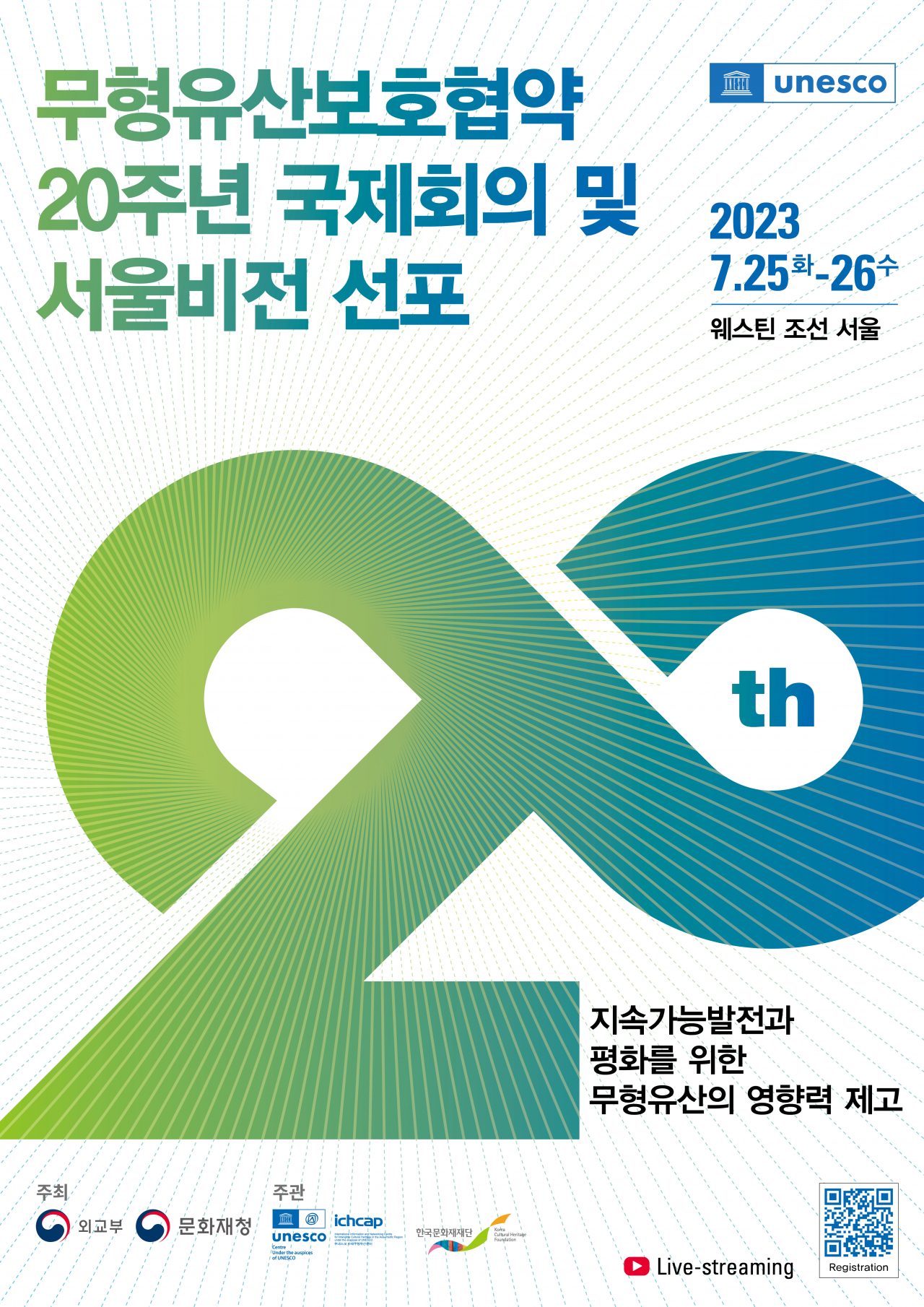 Poster for the global meeting on the safeguarding of intangible cultural heritage (CHA)