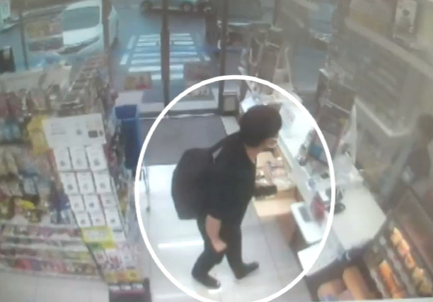 Security camera footage from the convenience store in Wakayama, Japan where Yoon was last seen (KBS news)