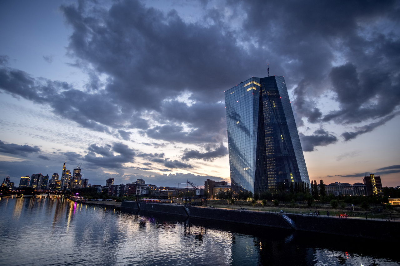 The European Central Bank is pictured in Frankfurt, Germany, Wednesday, July 26, 2023. The governing council of the ECB will meet on Thursday, July 27, 2023. (AP Photo/Michael Probst)