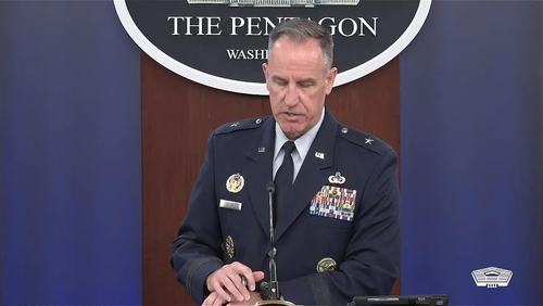 Department of Defense Press Secretary Brig. Gen. Pat Ryder is seen answering questions during a daily press briefing at the Pentagon in Washington on Tuesday. (Yonhap)