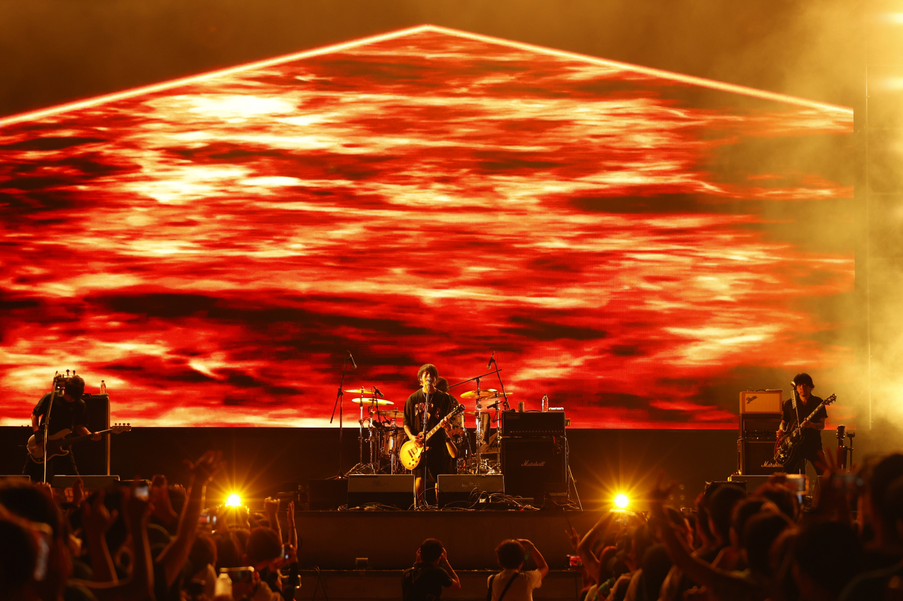Japanese rock band Ellegarden performs at Incheon Pentaport Rock Festival 2023 on Aug. 4. (TSUKASA MIYOSHI)