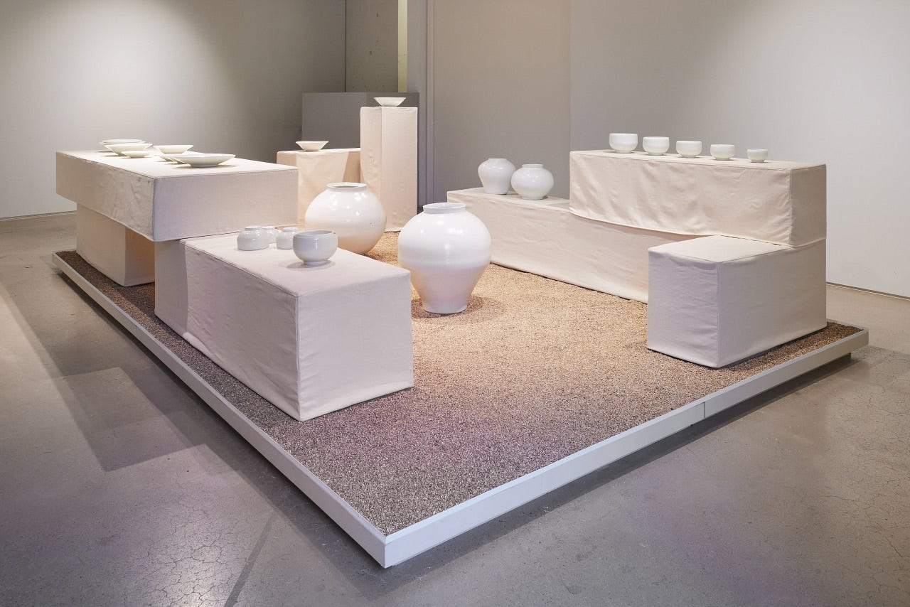 Ceramic artist Kim Dong-jun's white porcelain wares or 