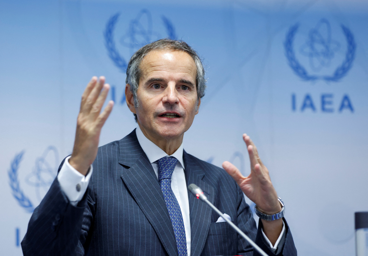 UN nuclear watchdog chief Rafael Grossi attends a press conference during the International Atomic Energy Agency 's (IAEA) 35-nation Board of Governors meeting in Vienna, Austria, September 11. (Photo - Reuter)