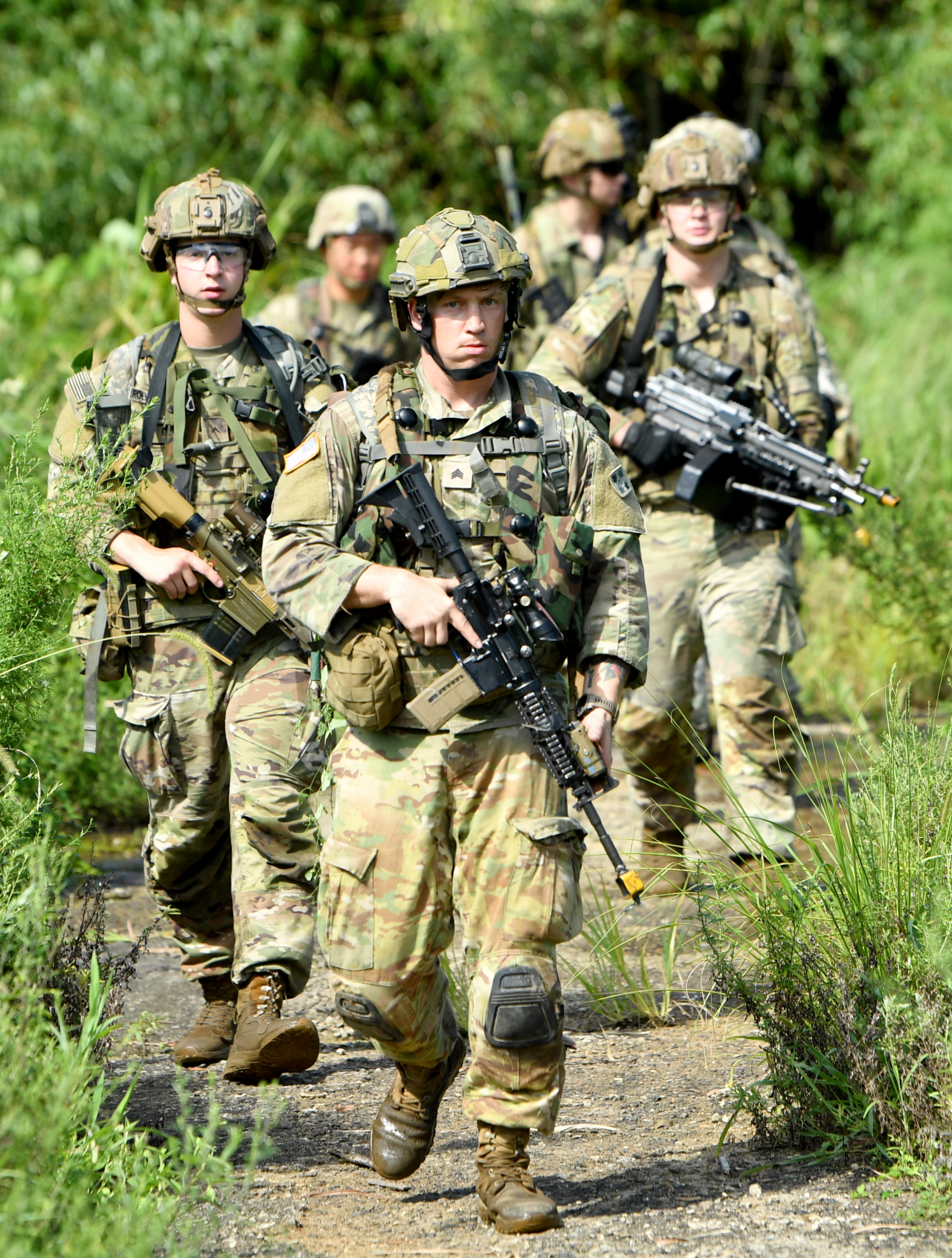 US troops engaging in combined drills with South Korean forces in Jangseong, 252 kilometers south of Seoul, on Sept.1. (Yonhap)