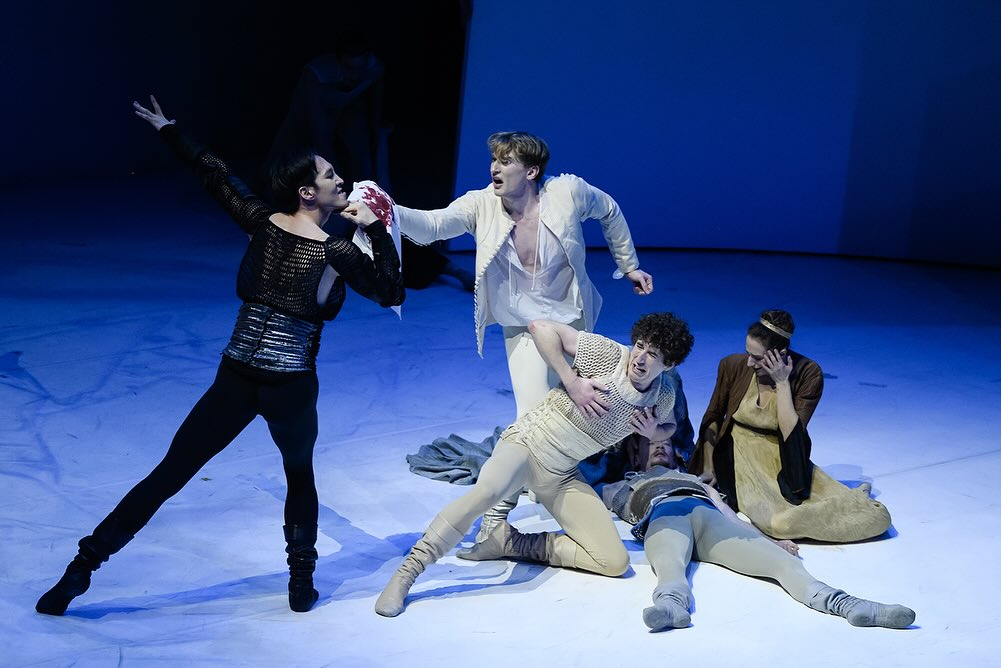 Korean ballet dancer An Jae-young (first to left) performs during “Romeo and Juliet.” (Monte-Carlo Ballet Company)