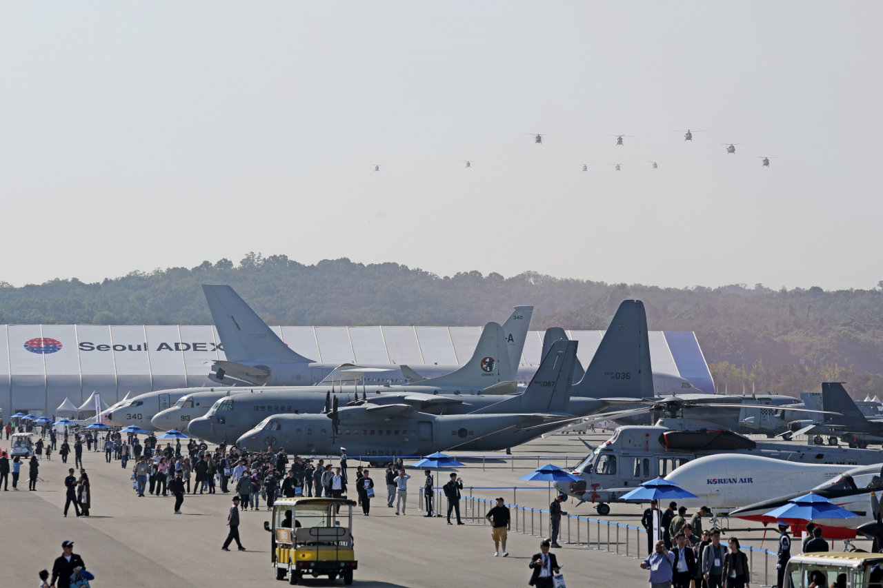 The Seoul International Aerospace and Defense Industry Exhibition, commonly referred to as Seoul ADEX, is set to commence on Tuesday in Seongnam, Gyeonggi Province. (Yonhap)