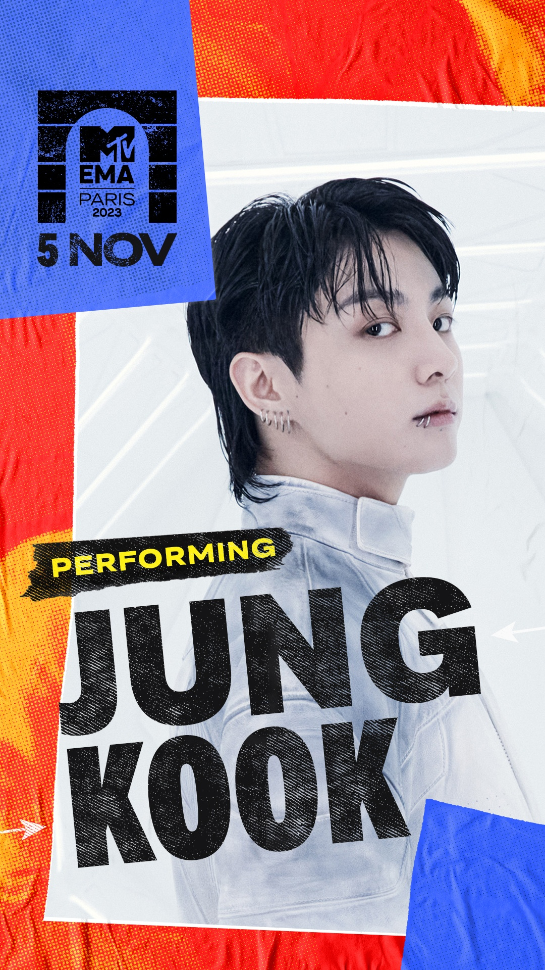 Poster shows BTS' Jungkook will perform at 2023 MTV EMA in Paris, France, on Nov. 5. (MTV EMA)