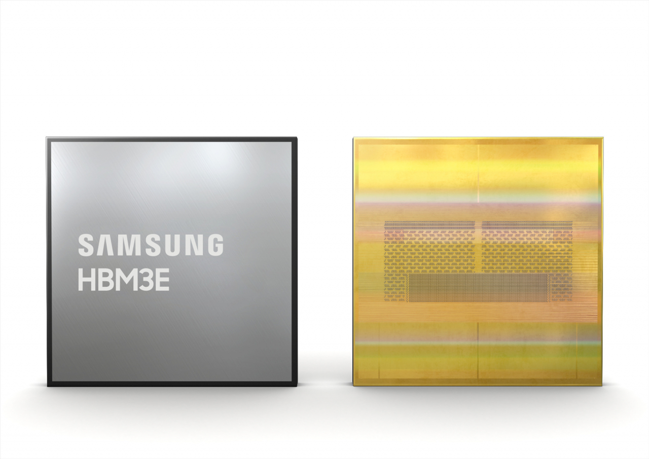 An image of Samsung Electronics' HBM3E DRAM (Samsung Electronics)