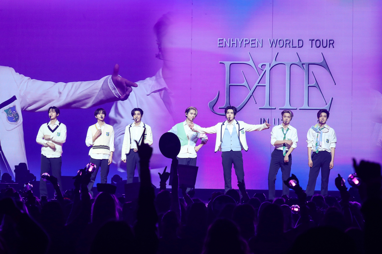 K-pop band Enhypen holds a concert off its second world tour, 