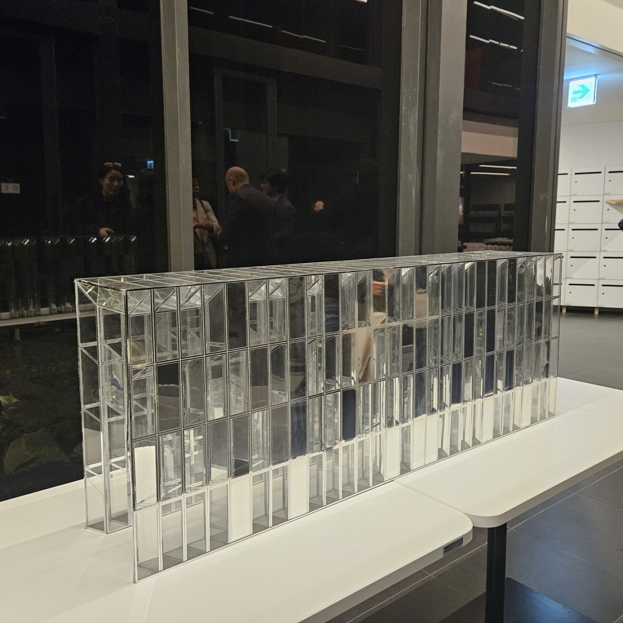 An architectural model of the Lightwalk project by architect Dominique Perrault is on display at the French Embassy in Seoul. (Park Yuna/The Korea Herald)