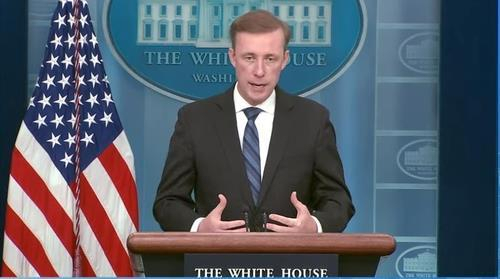 National Security Advisor Jake Sullivan is seen speaking during a press briefing at the White House in Washington on Sept. 5. (Yonhap)