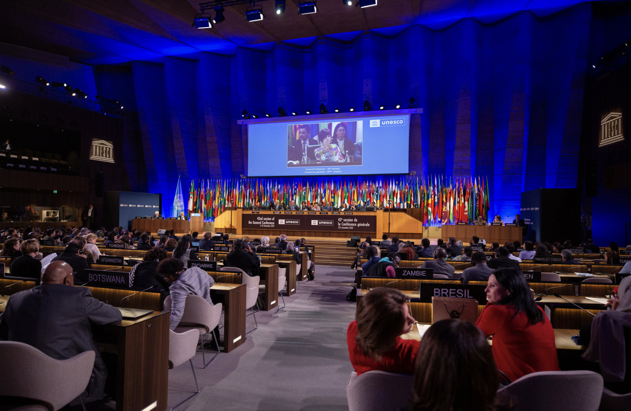 The 42nd session of the General Conference takes place at UNESCO Headquarters, Paris, Wednesday. (UNESCO)