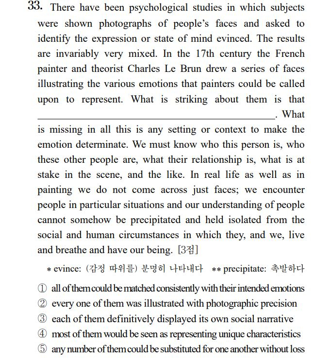 Question No. 33 of the English section on this year’s Suneung (KICE)